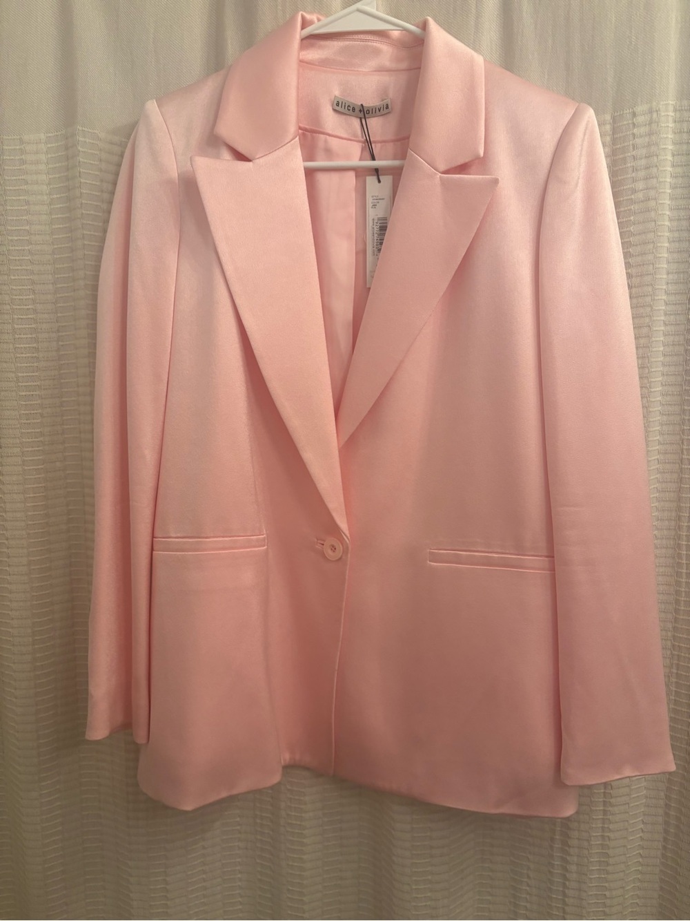 Alice + Olivia Pastel Pink Single-Button Blazer